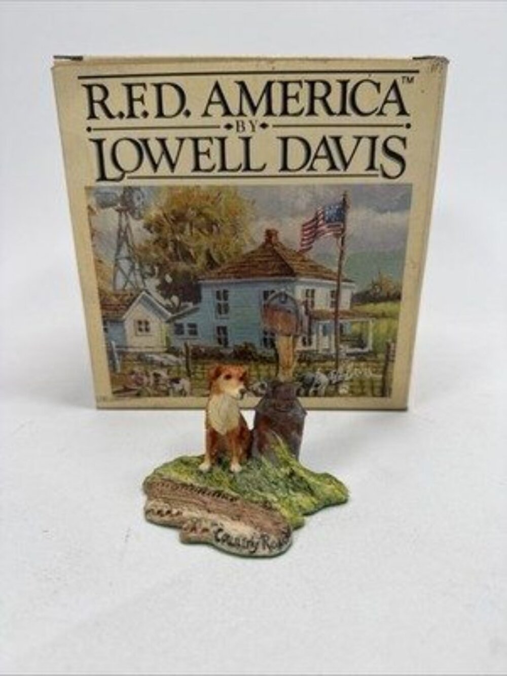 Lowell Davis Country Road Dog Figurine RFD America Schmid 6" in Box